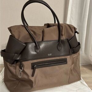 The Row Margaux 17 Inside-Out Canvas Leather Travel Bag